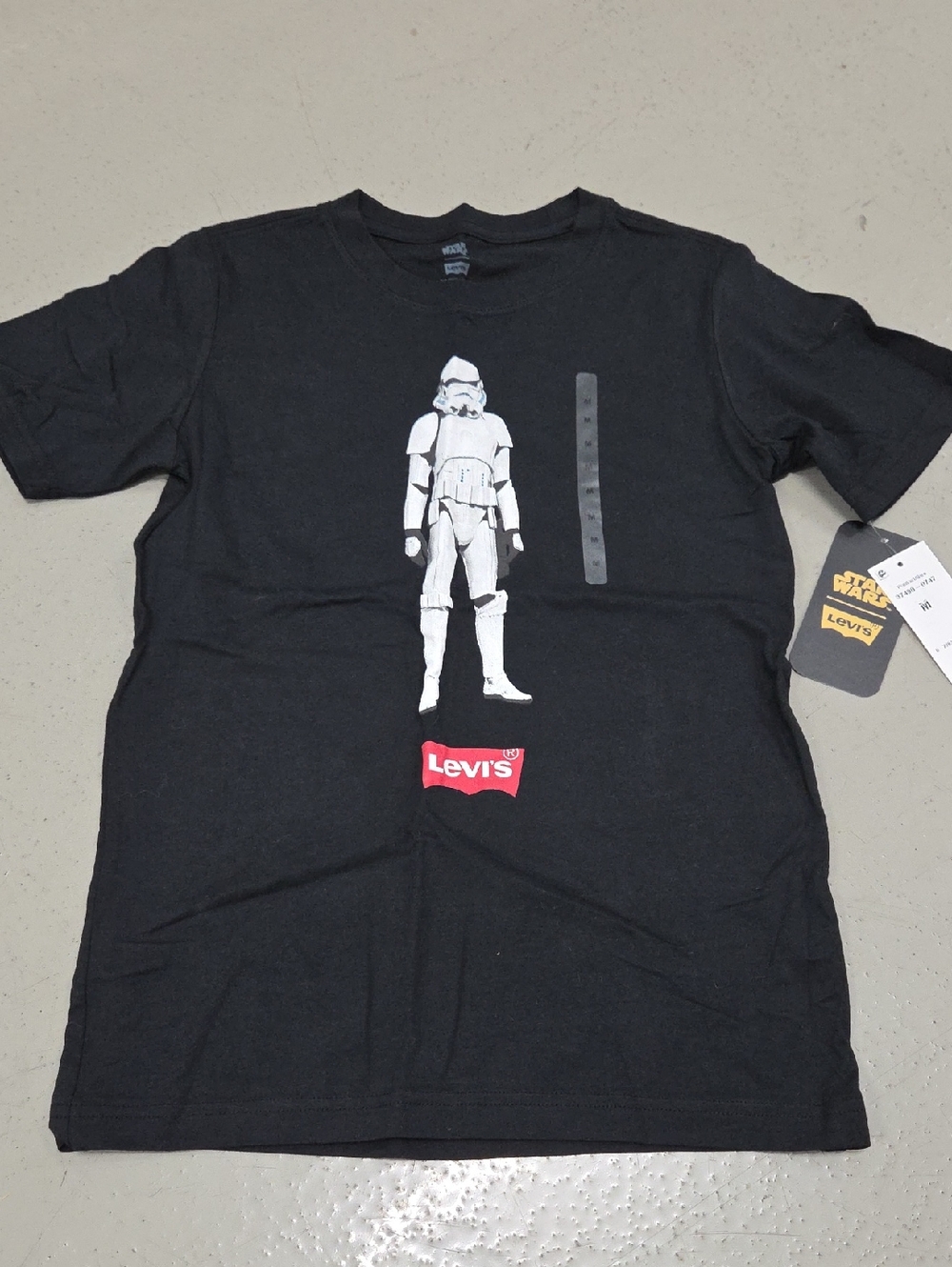 Levi's Black Star Wars Stormtrooper Tee with White and Red Logo